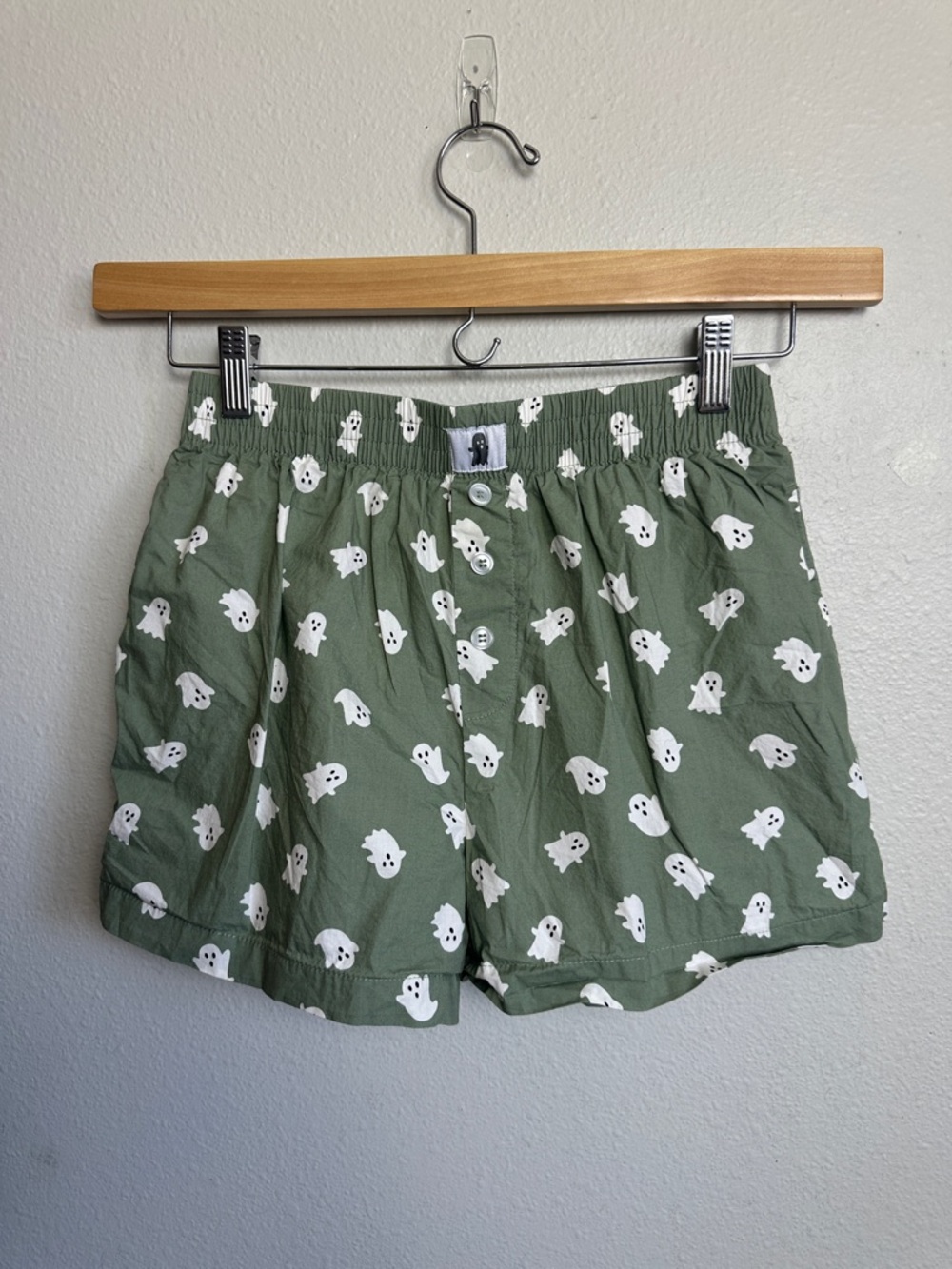 Better together Olive Green Ghost Print Lounge pj shorts
